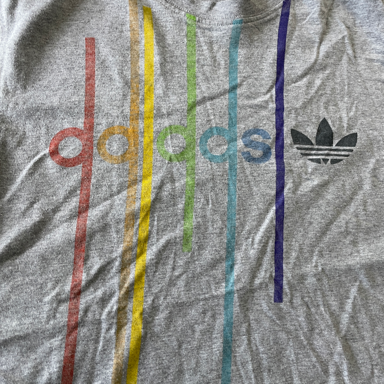 Vintage &nbsp;grey adidas-arrow-line-tee- L 27 W 20 in Size M SKU 5163