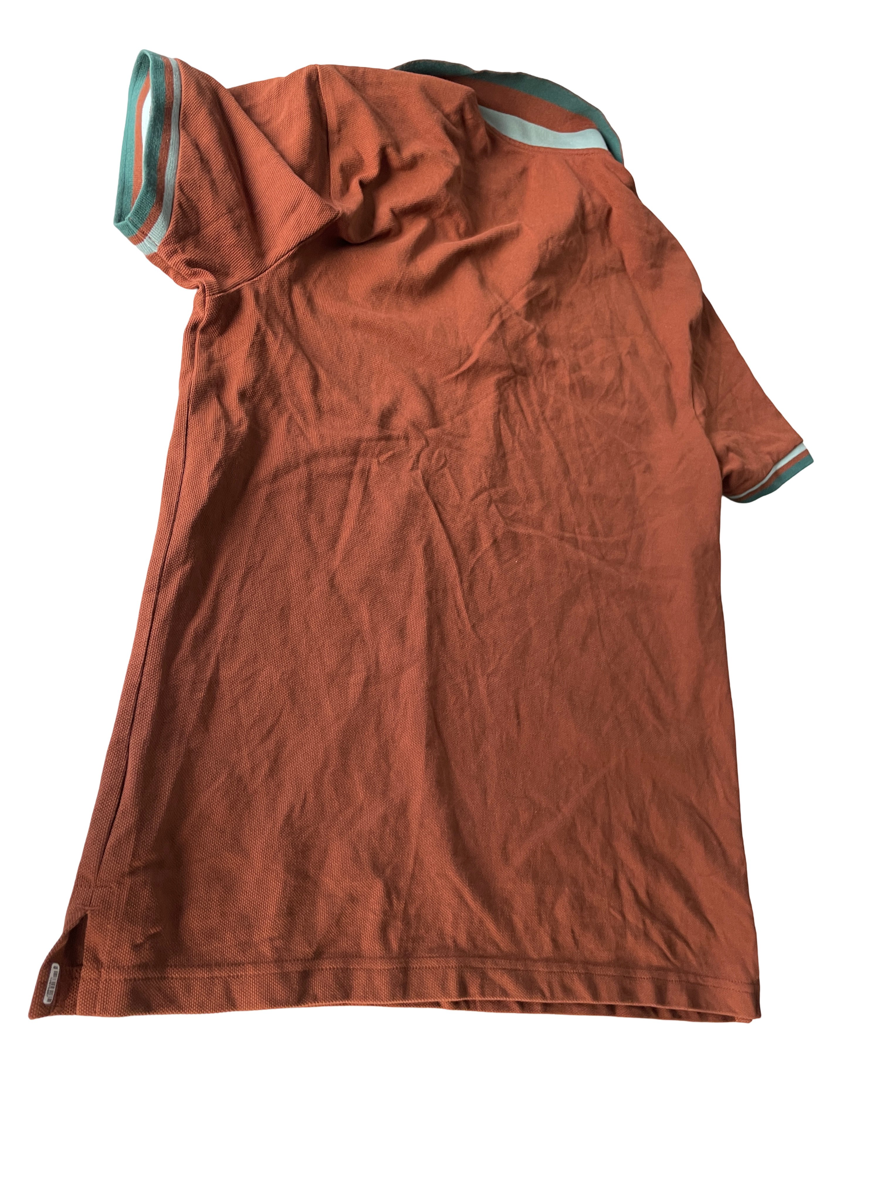 Vintage  GIORDANA BROWN Cotton Short Sleeve  Tapered Polo Shirt size Large  L 28 W 19 SKU 5167