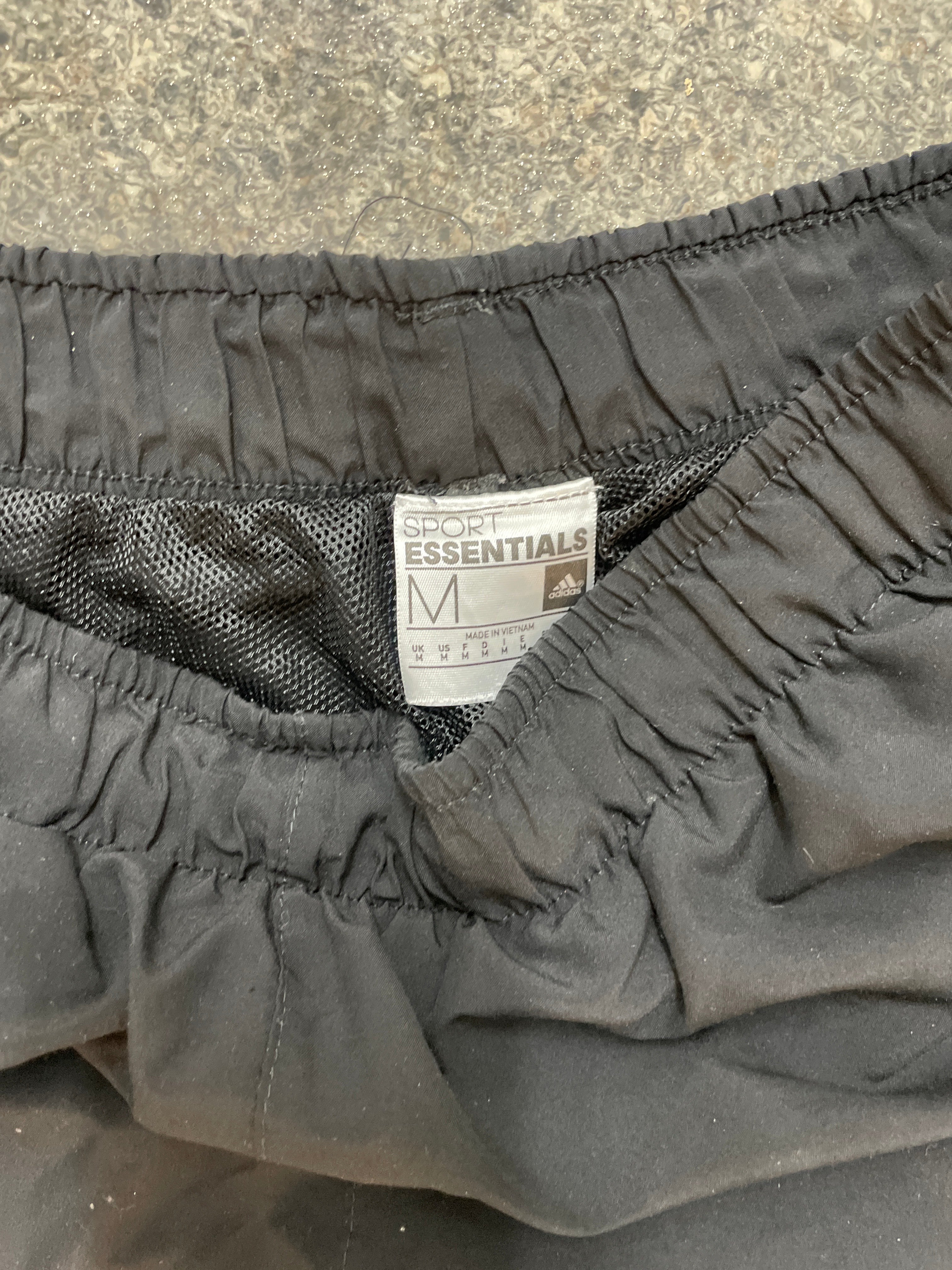 Vintage Adidas essential 90s 3 stripe mens black track pants