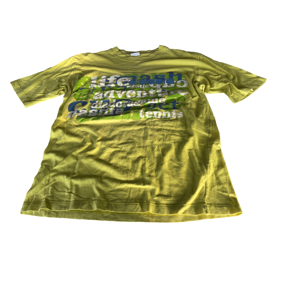 Vintage diadora Men's Yellow and Green T-shirt  IN S/M L 27 W 19 SKU 5171 