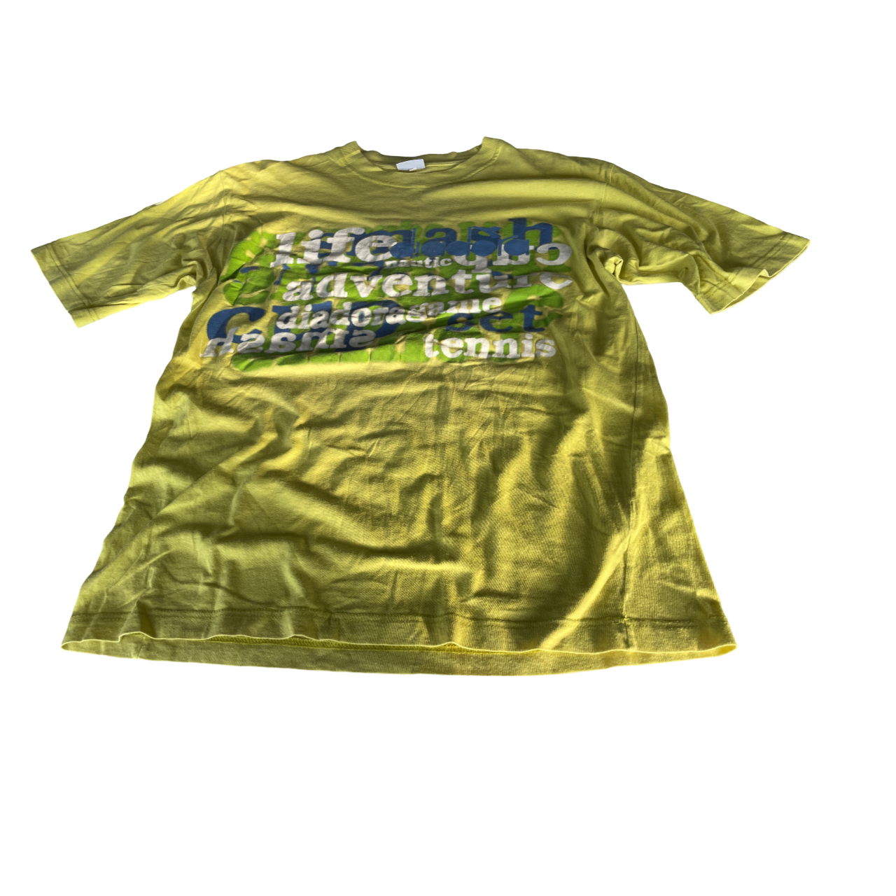 Vintage diadora Men's Yellow and Green T-shirt  IN S/M L 27 W 19 SKU 5171 