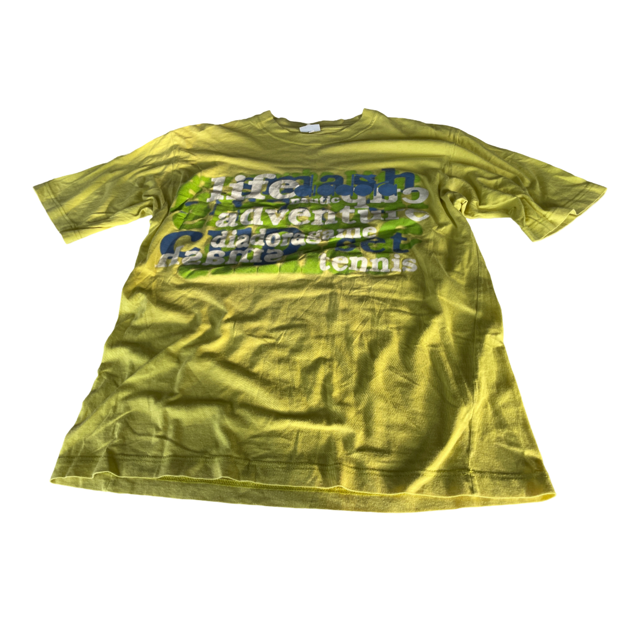 Vintage diadora Men's Yellow and Green T-shirt  IN S/M L 27 W 19 SKU 5171 