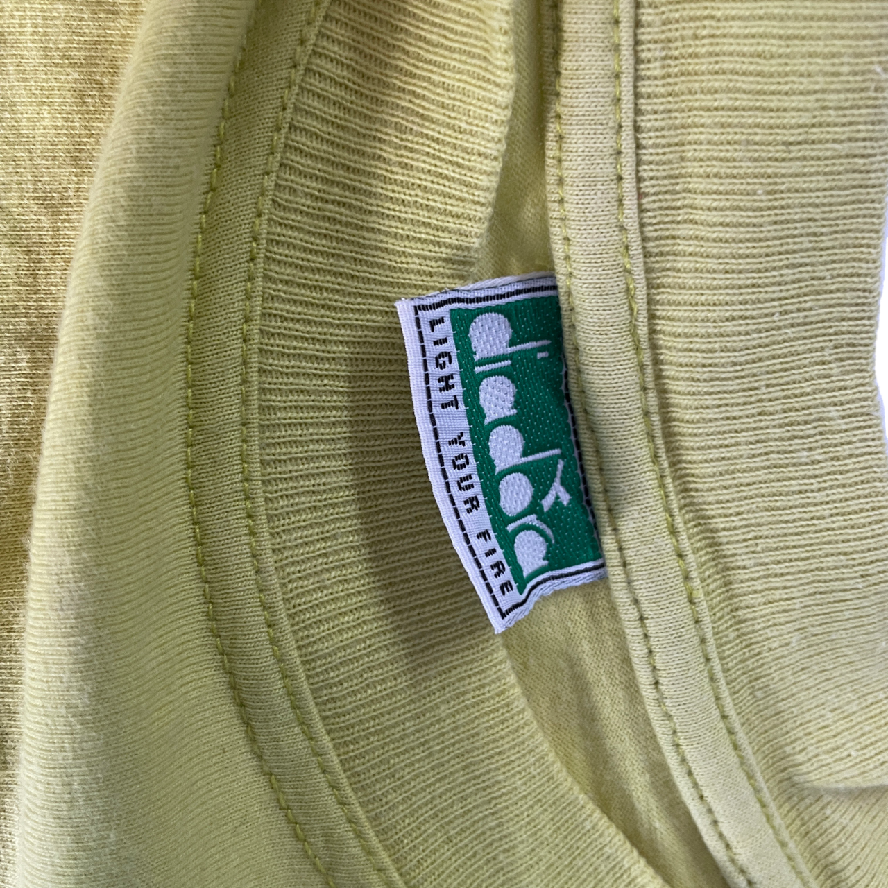 Vintage diadora Men's Yellow and Green T-shirt  IN S/M L 27 W 19 SKU 5171