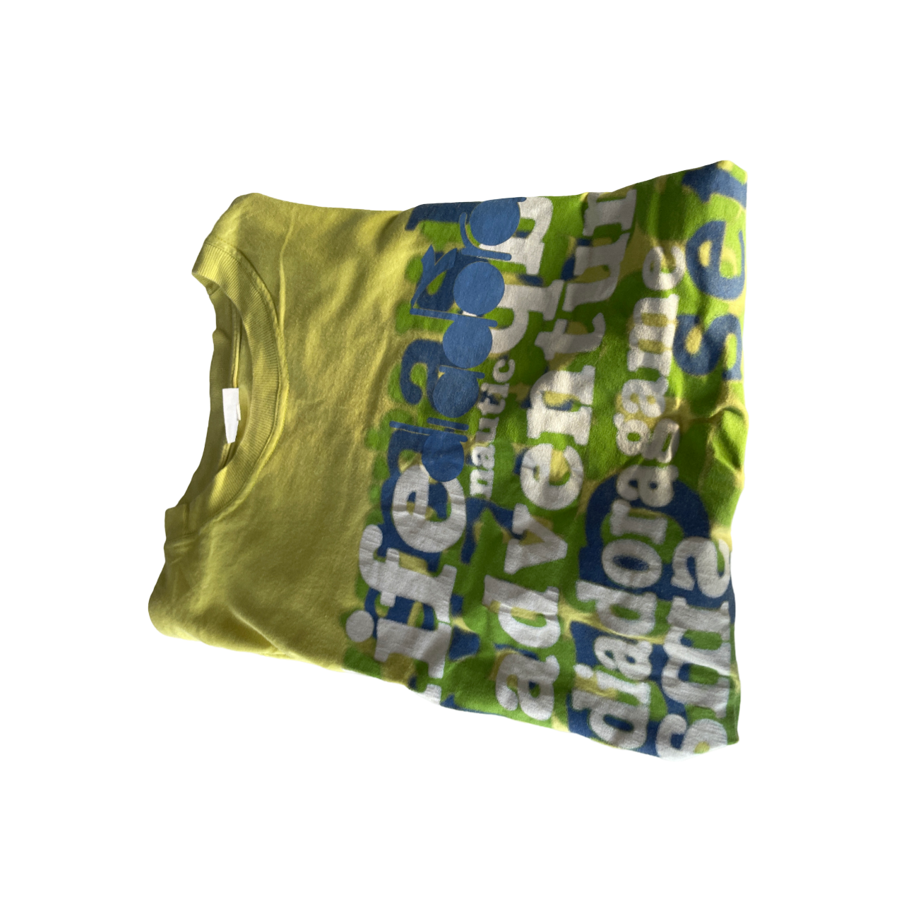 Vintage diadora Men's Yellow and Green T-shirt  IN S/M L 27 W 19 SKU 5171