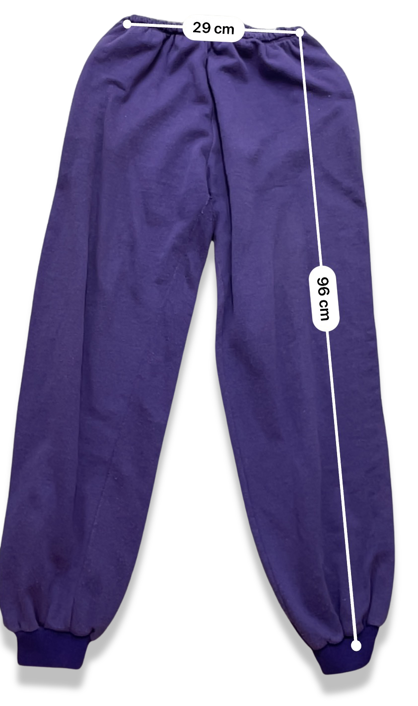 Vintage elastic mens purple track pant