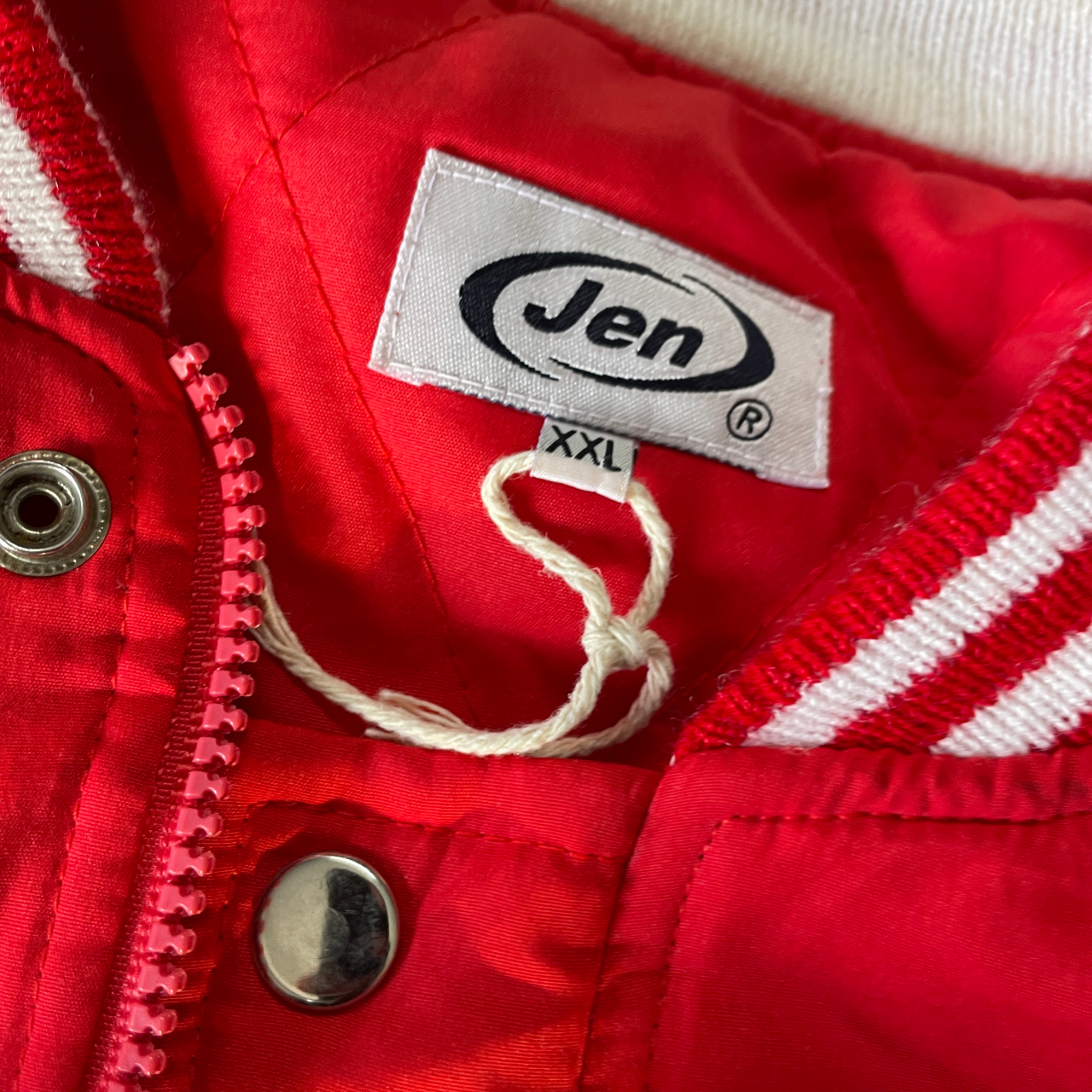 Rare Vintage American college ; Red Windbreaker Jacket size xxl , xxl l 31 w 28 sku 5174 zipper broken button works&nbsp;