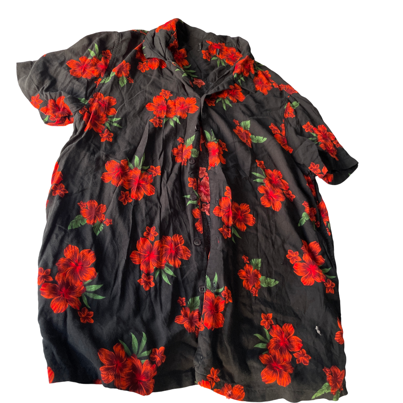 VINTAGE BLACK AND RED MEN'S SHIRT SIZE SMALL &nbsp; L 28 W 19 &nbsp;SKU 5175