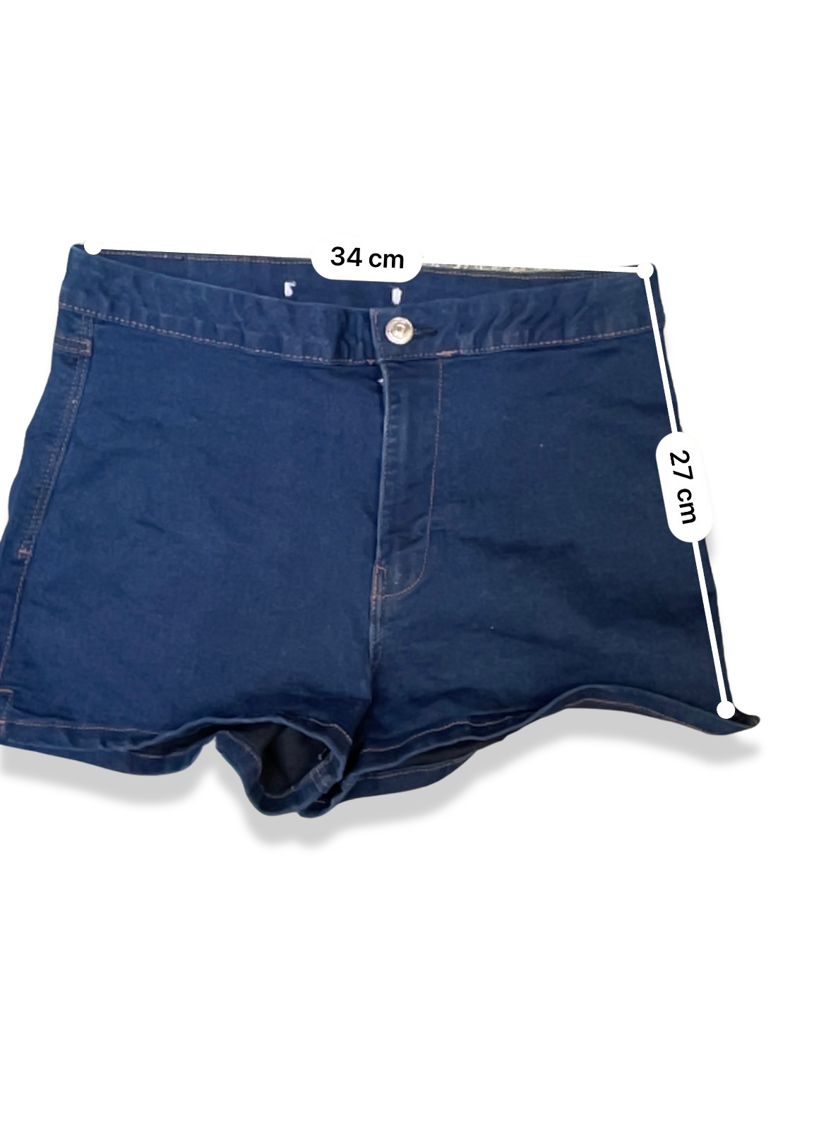 Vintage Skinny Fit Mid Waist Denim Shorts