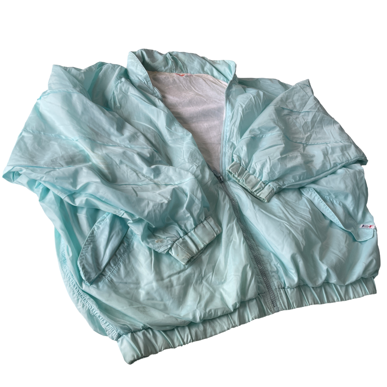Vintage 80s Mint green oversized jacket Green Coats, Jackets &amp; Waistcoats for Women &nbsp;Turquoise Windbreaker Track Jacket Size Medium L 27 W 27 &nbsp;sku 5181
