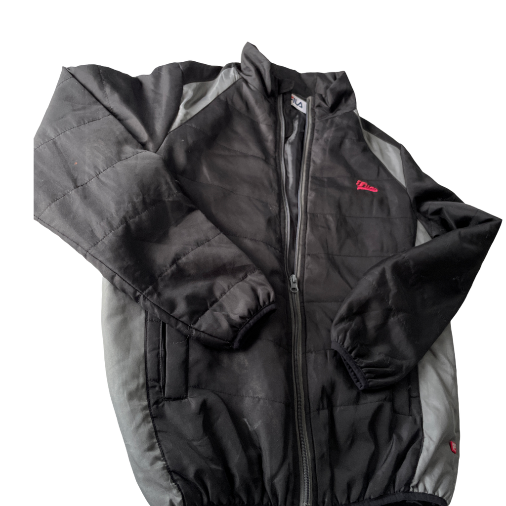 Vintage Fila Grey Black Puffer Coat 