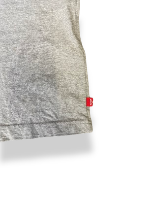 Vintage Levi's Boy's Short Sleeve Batwing Logo Print Grey Graphic