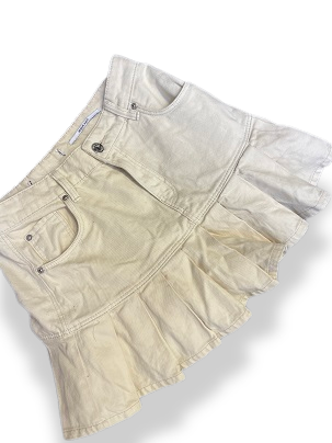 Vintage medium waist mini cream skirts