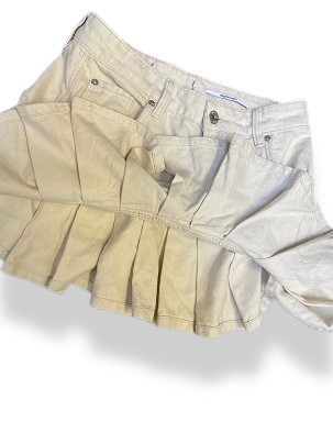 Vintage medium waist mini cream skirts