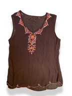 Vintage womens sleeveless loose brown top