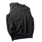 Polo Ralph Lauren Knitted Wool &nbsp;black Sweater Vest - EXTRA LARGE L26 W 21 SKU 5186