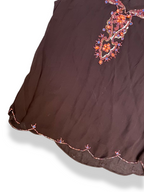 Vintage womens sleeveless loose brown top