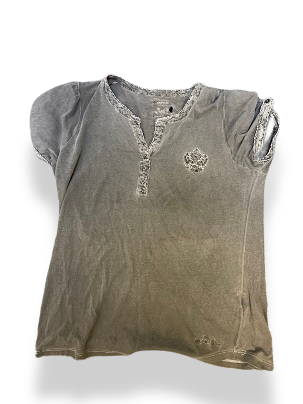 Vintage medium size mens grey button up tshirt