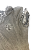 Vintage medium size mens grey button up tshirt