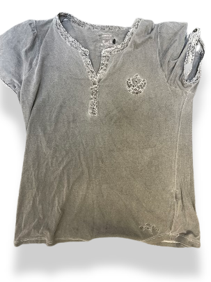 Vintage medium size mens grey button up tshirt