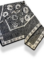 Vintage patterned black bandana