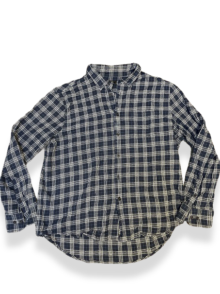 Vintage blue mens wooven checkered shirt