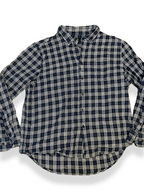 Vintage blue mens wooven checkered shirt