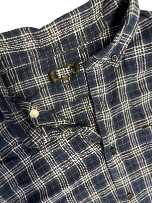 Vintage blue mens wooven checkered shirt