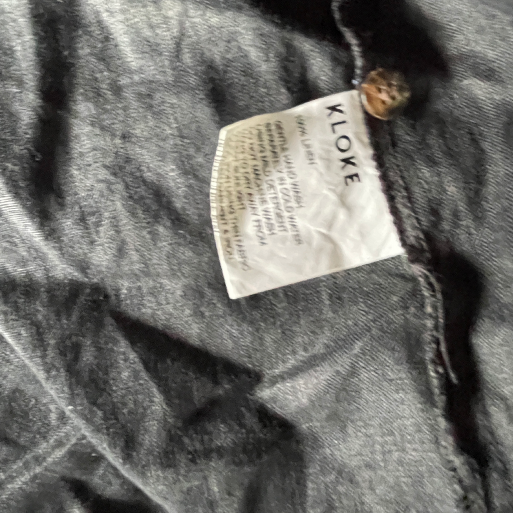 KLoke oversize black women's shirt in size L &nbsp;L32 W 32 linen like material sku 5197