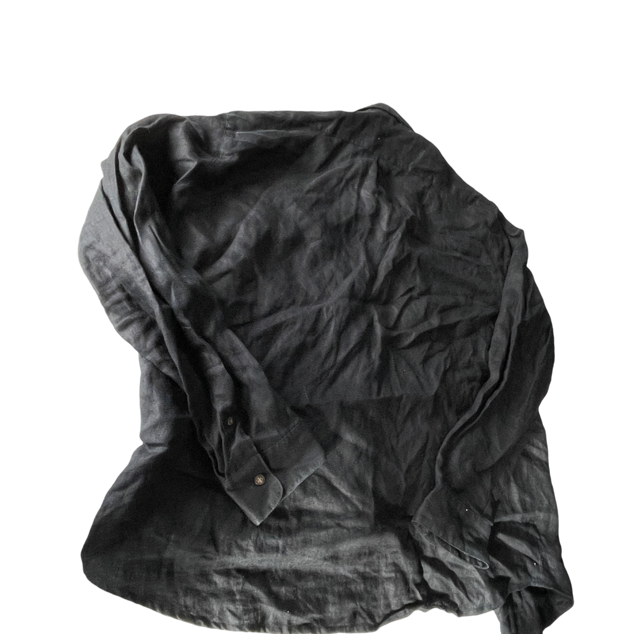 KLoke oversize black women's shirt in size L &nbsp;L32 W 32 linen like material sku 5197