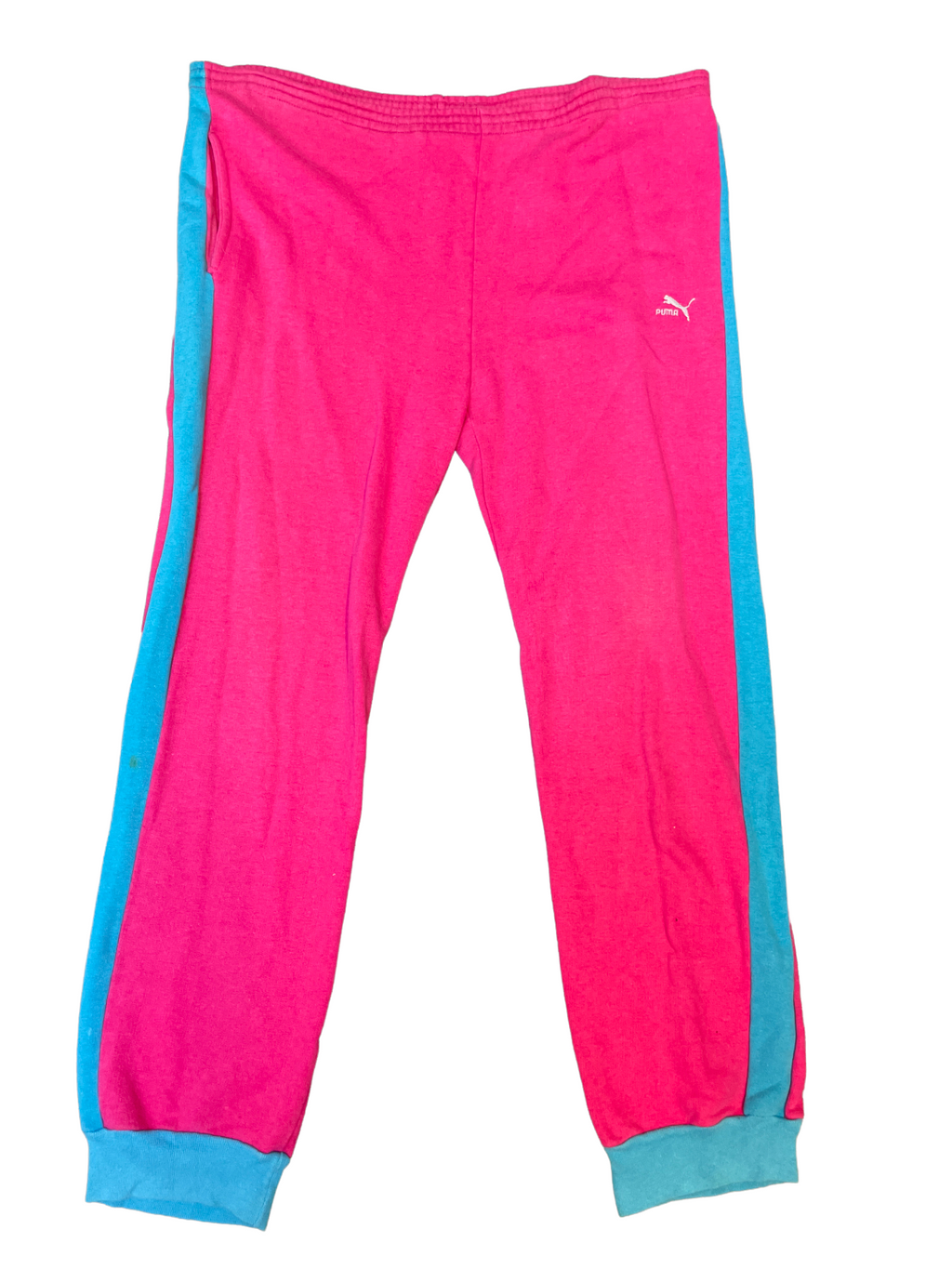 Vintage puma drawstring pink sweatpant with blue stripe