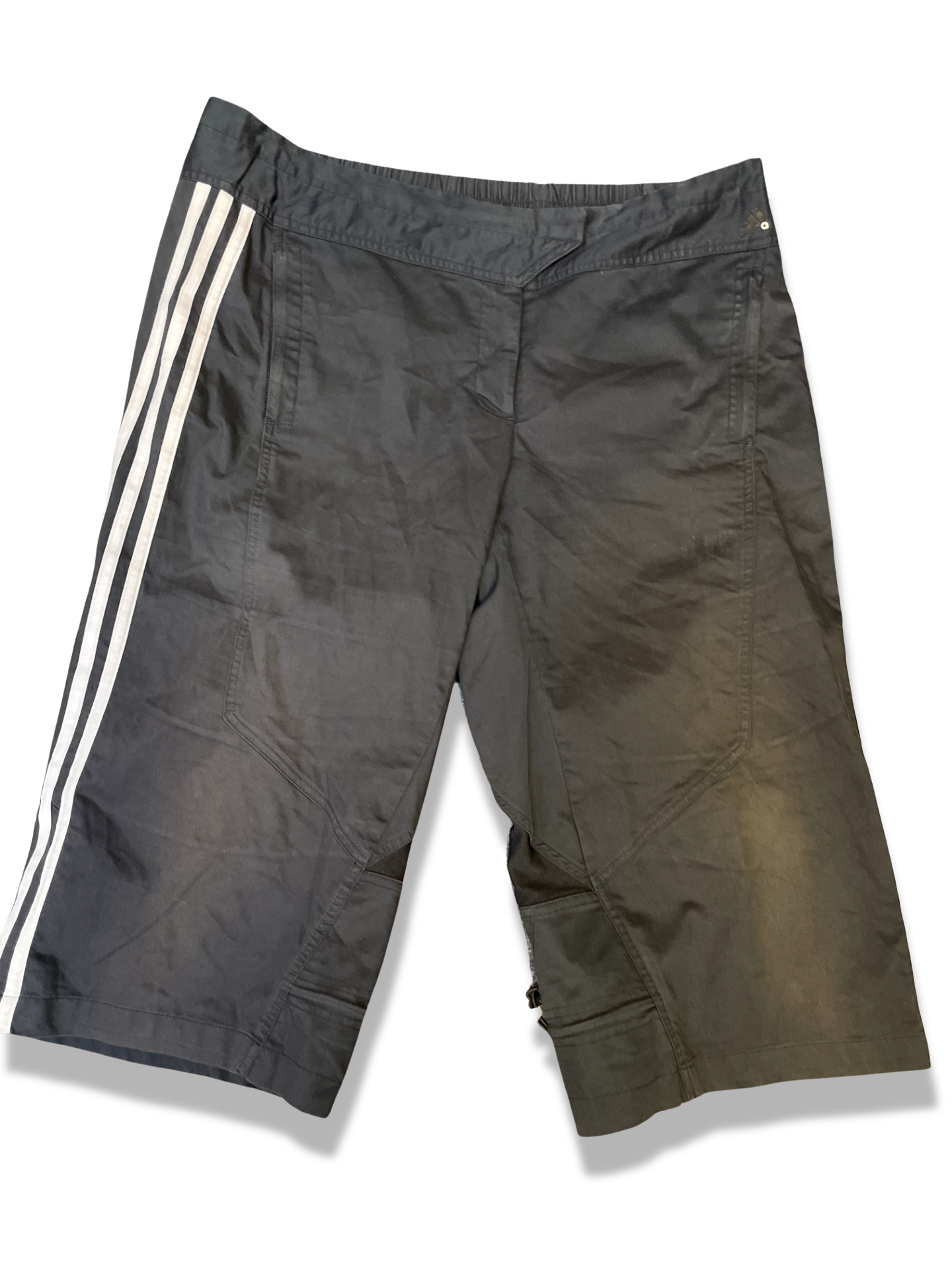 Vintage black 3 stripe adidas short