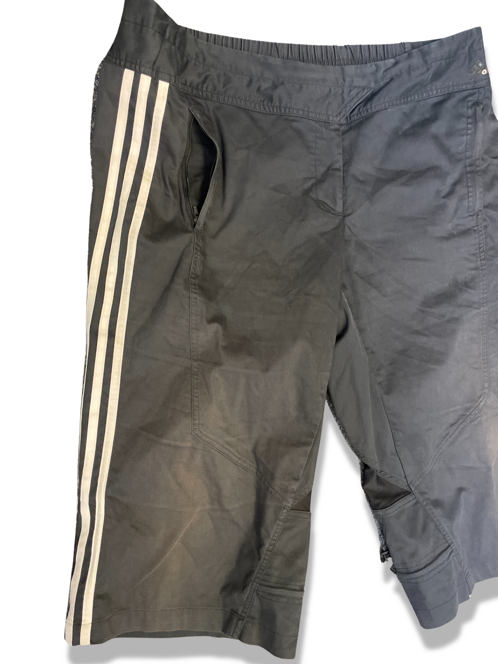 Vintage black 3 stripe adidas short
