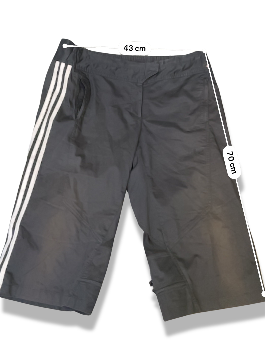 Vintage black 3 stripe adidas short