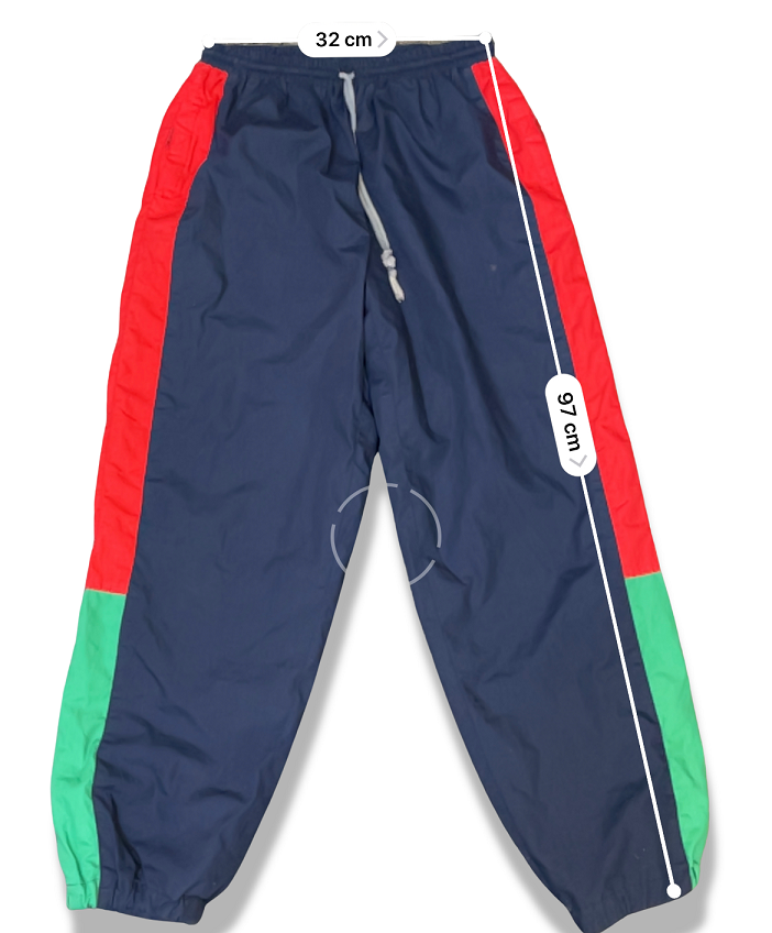 Vintage tricolor green red jogger in blue
