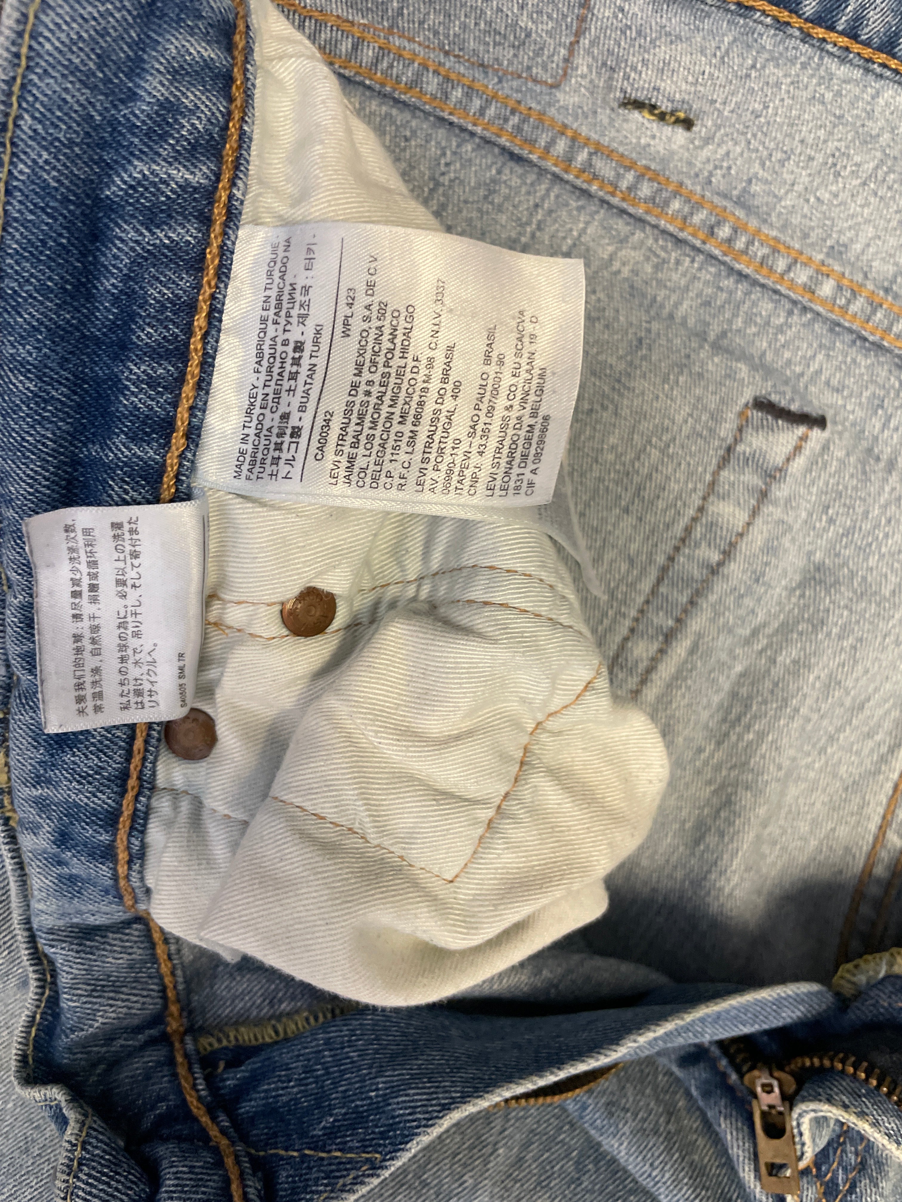 Vintage white oak blue denim mens trouser