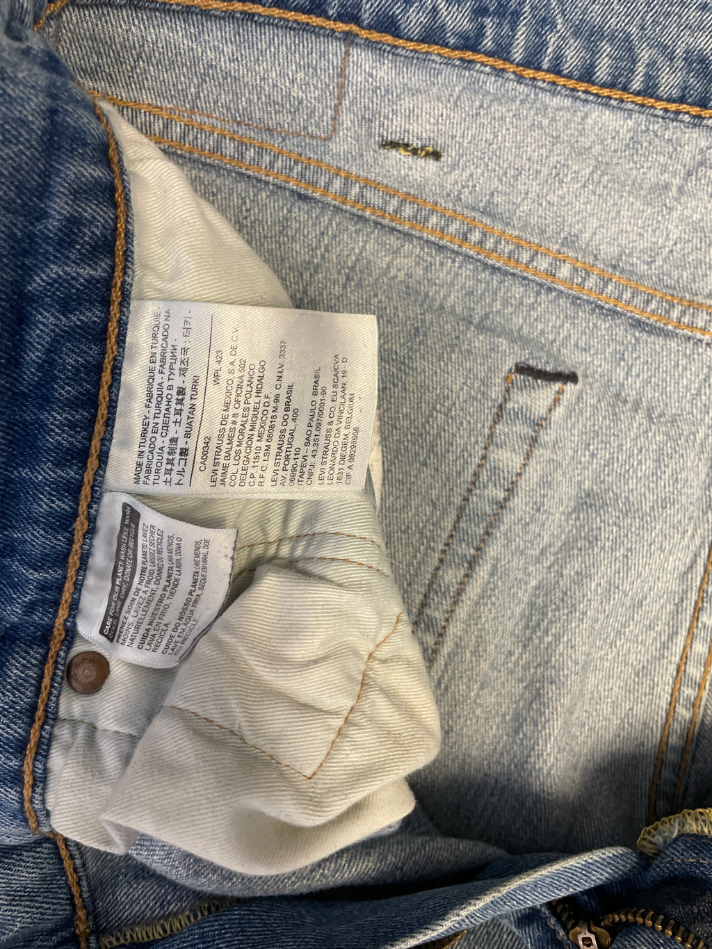 Vintage white oak blue denim mens trouser