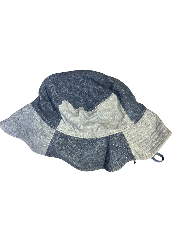 Vintage denim patchwork universal thread bucket hat
