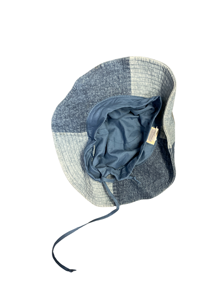 Vintage denim patchwork universal thread bucket hat