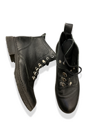 Vintage ladies black leather lace up boot