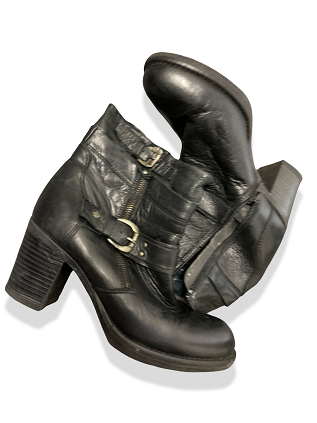 Vintage black belstaff womens leather boot