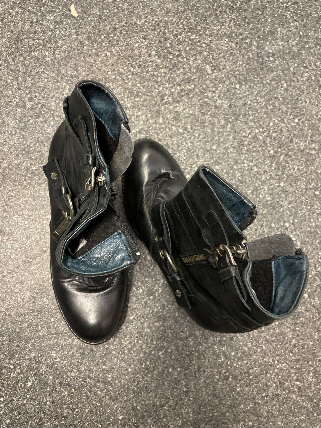 Vintage black belstaff womens leather boot