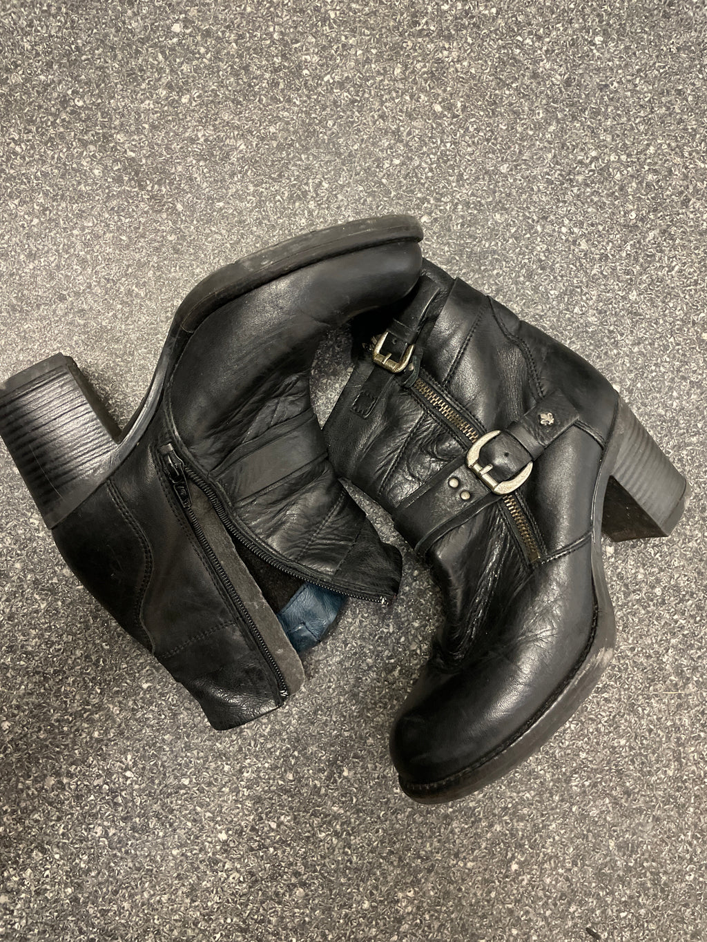 Vintage black belstaff womens leather boot