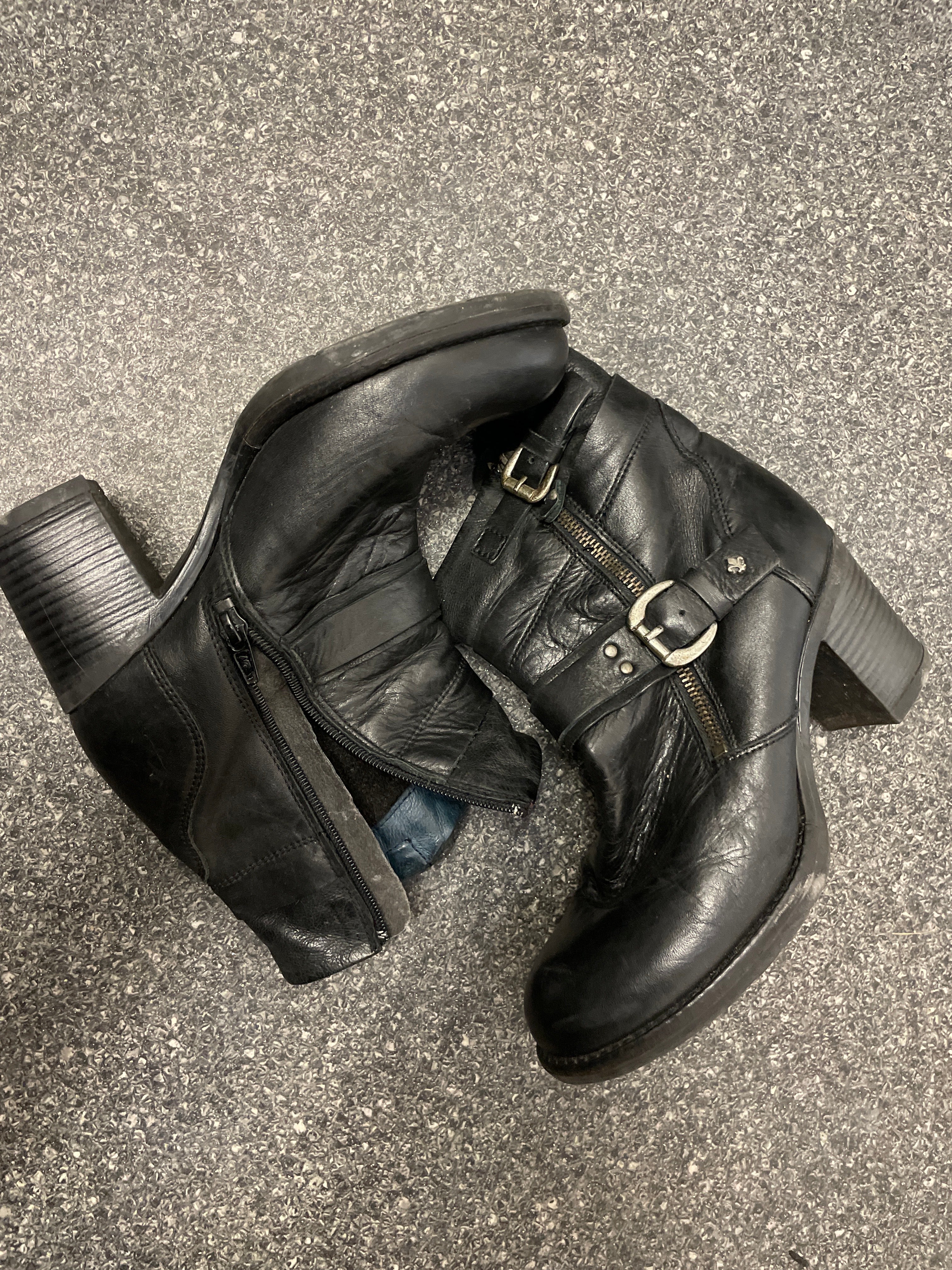 Vintage black belstaff womens leather boot