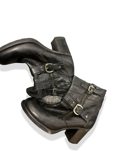 Vintage black belstaff womens leather boot