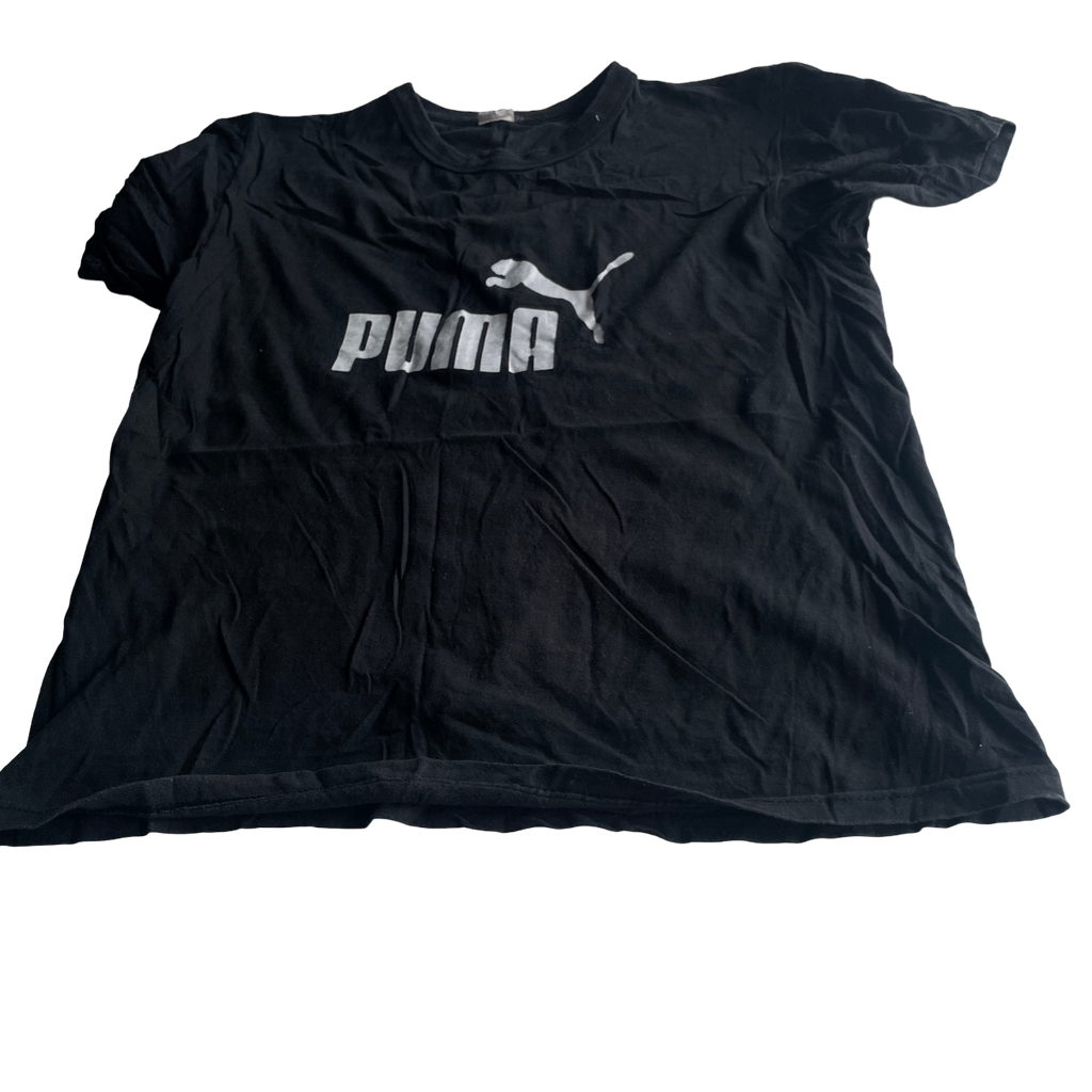 80s Puma Logo Athletic Sportswear Faded Black t-shirt &nbsp;Large L 23 W 19 SKU 5213