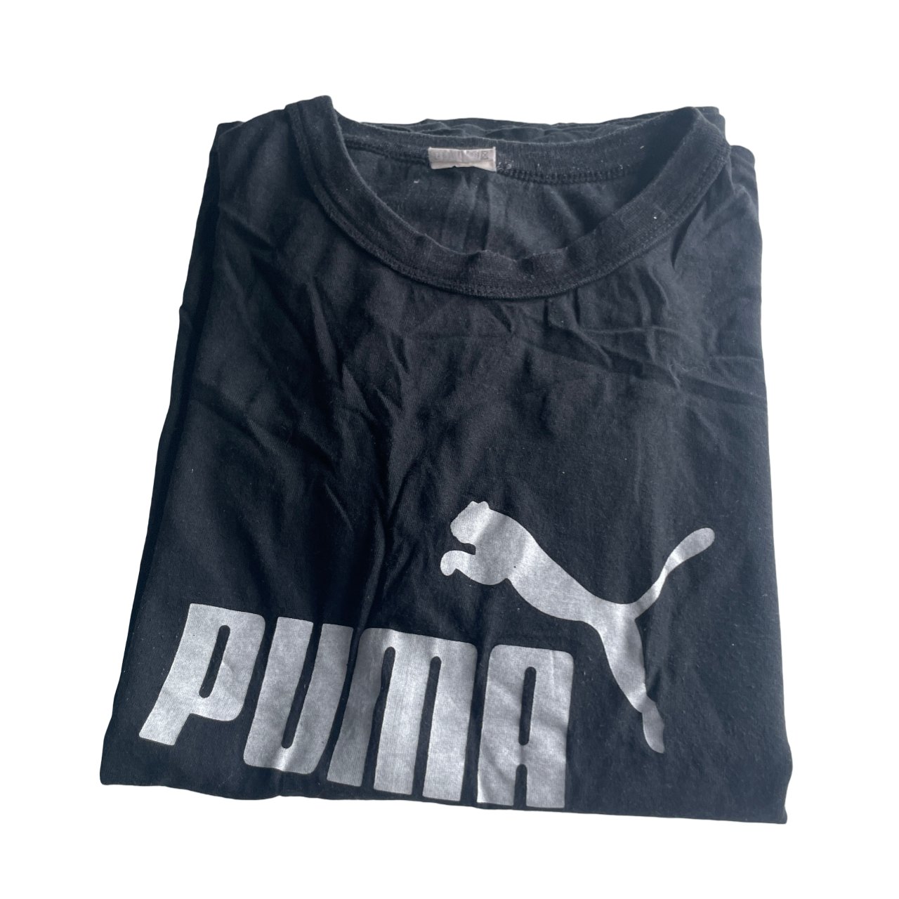 80s Puma Logo Athletic Sportswear Faded Black t-shirt Large L 23 W 19 SKU 5213