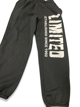 Vintage printed cotton black joggers