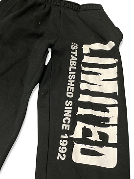 Vintage printed cotton black joggers