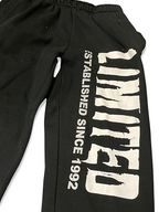 Vintage printed cotton black joggers