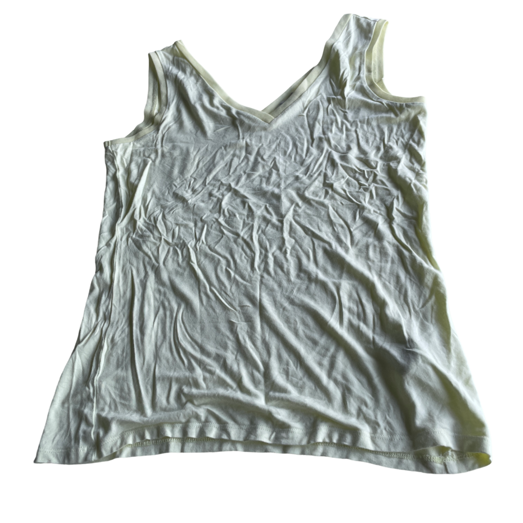 REISS YELLOW &nbsp;women sleeveless cotton yellow &nbsp;tee-shirt &nbsp;L 25 W17 SKU 5217